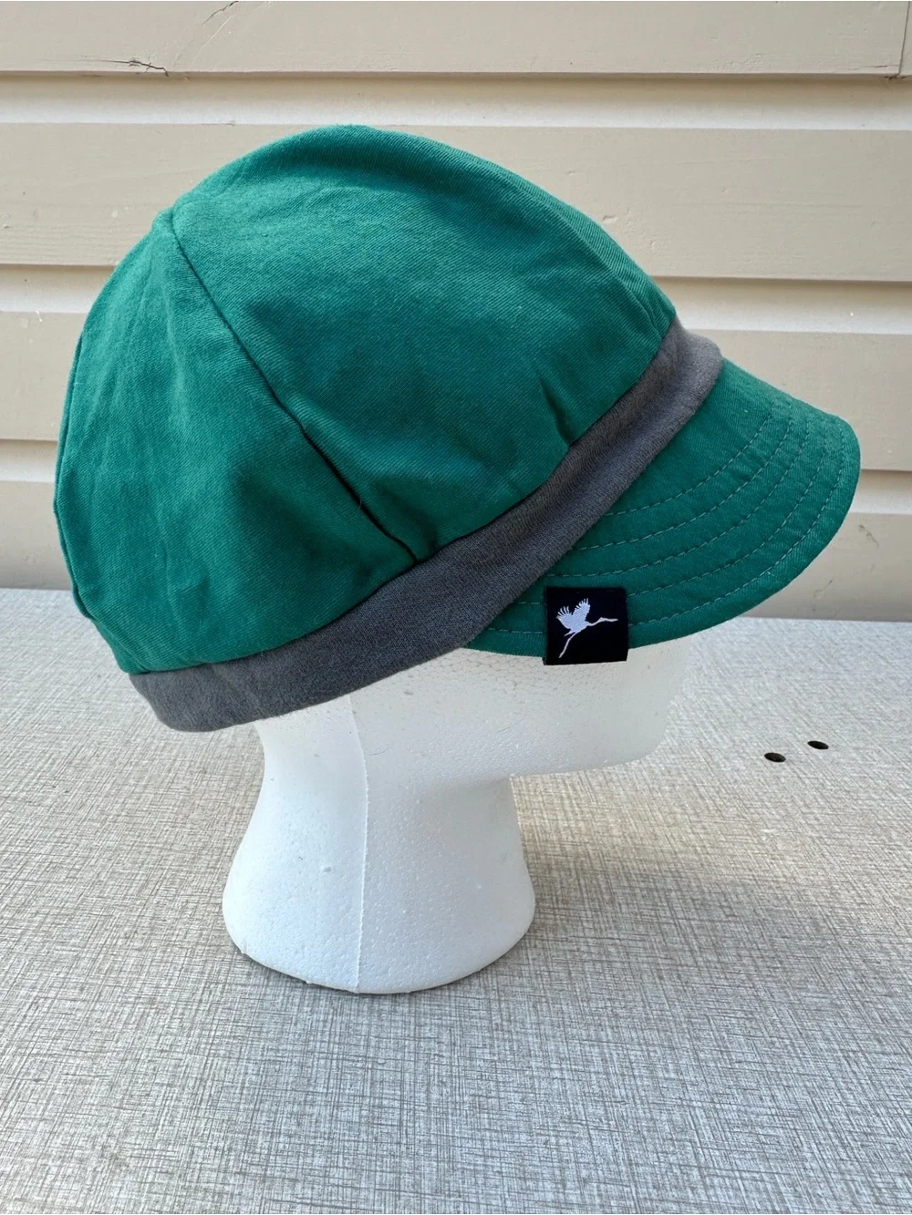 Green & Gray organic cotton blend stretch cap baseball hat